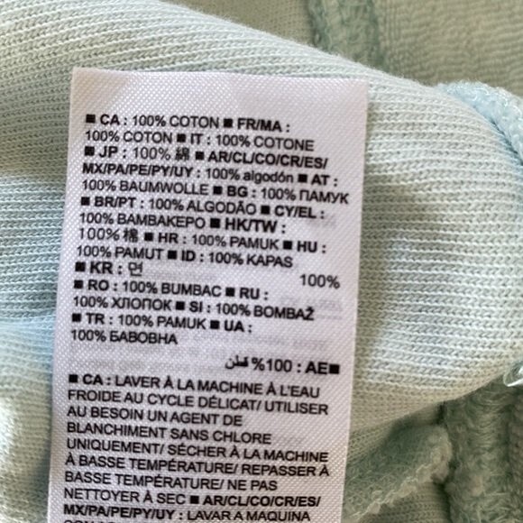 Gap Love by Gap Terry Long Sleeve Cropped Top Mint Green Long Sleeve Crew Neck - Picture 5 of 12